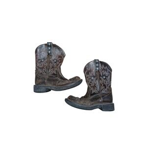 Ariat Ladies Driftwood Boots Women's 7 B Brown Leather Blue Stars ProBaby